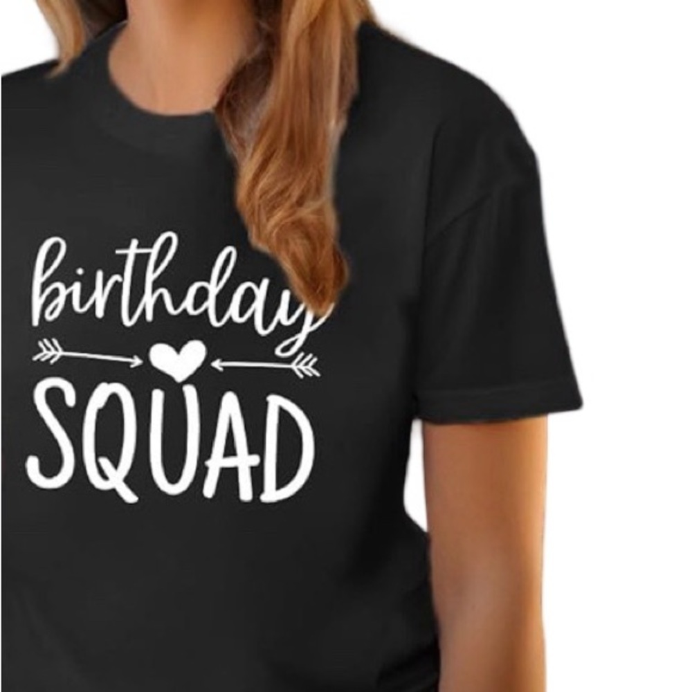 NWOT | Birthday Squad Black T-Shirt | Small